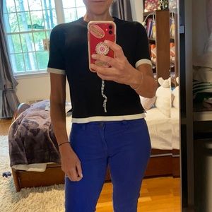 ZARA Black and white elegant top S